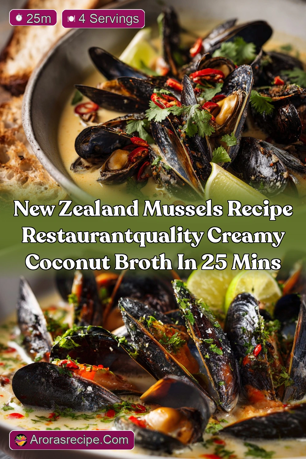 New Zealand Mussels Recipe Creamy CoconutLime Broth in 25…