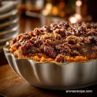 Sweet Potato Casserole: Velvety Filling Crunchy Pecan Topping