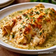 Creamy Green Chile Chicken Enchiladas with Cream Cheese