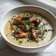 Cream of Mushroom Soup with Roasted Garlic: Silky & Nutty