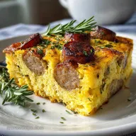 Easy Sausage Breakfast Casserole Overnight Crispy Baked