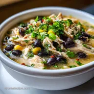 Easy Slow Cooker White Chicken Chili with Black Beans Slow-Cooked