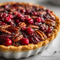 Festive Cranberry Pecan Pie: Buttery Crust & Tangy Cranberries