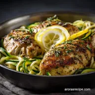 Herbed Lemon Garlic Chicken with Zucchini Noodles: Quick, Low-Carb Dinner