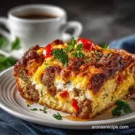 Breakfast Casserole: Make Ahead Sausage Cheddar Strata
