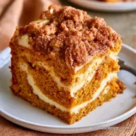 Tender Pumpkin Cream Cheese Coffee Cake