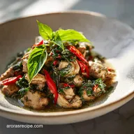 Slow Cooker Basil Chicken Recipe in Coconut Curry Sauce