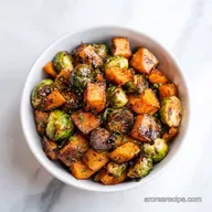 Roasted Sweet Potatoes & Sprouts in 35 Min
