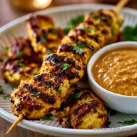 Thai Chicken Satay with Creamy Peanut Sauce