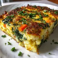 Baked Veggie Egg Casserole With Hash Browns and Spinach for 8 Servings