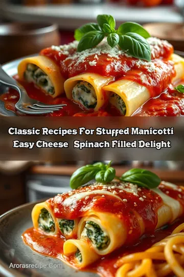 Classic Recipes for Stuffed Manicotti: Easy Cheese & Spinach Filled Delight