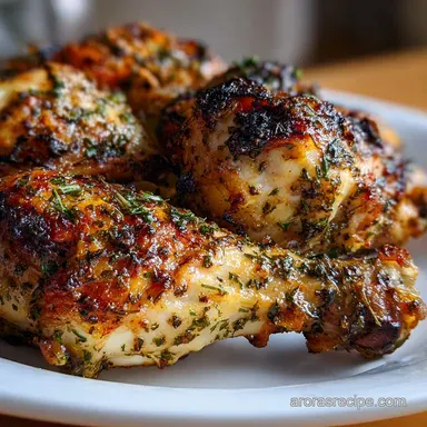 Crispy and Flavorful Air Fryer Chicken Leg with Garlic and Herbs: Air Fryer Recipe Card