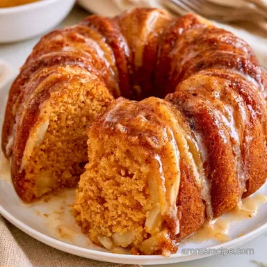 Apple Pumpkin Bundt Cake for 12 Servings Recipe Card