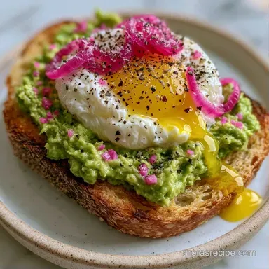 Avocado Egg Toast with Pickled Onions Recipe Card