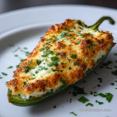 Perfect Baked Jalapeno Popper with Mozzarella and Herbs: Crispy Baked Recipe Card