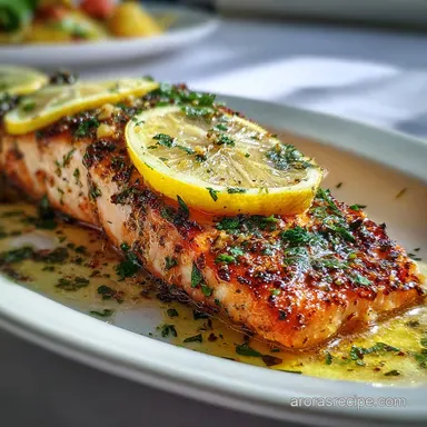 High Protein Baked Lemon Dijon Salmon in 20 Minutes Recipe Card