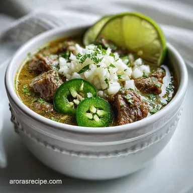 Beef Chili Verde: Slow Cooker Recipe Card