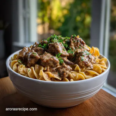 Beef Stroganoff Instant Pot: Velvety Ready in 40 Mins Recipe Card