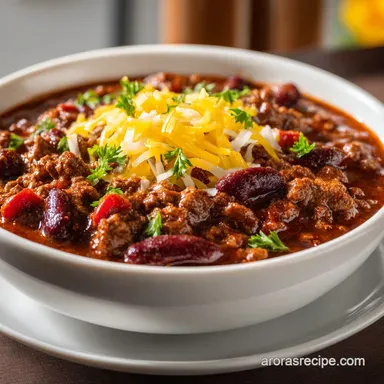 Beef Chili Recipe: Rich and Meaty for 8 Recipe Card