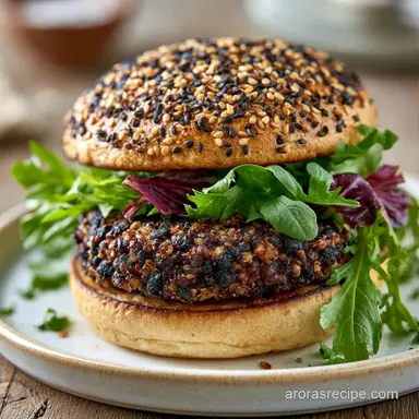 Black Bean Quinoa Burger in 35 Minutes Recipe Card