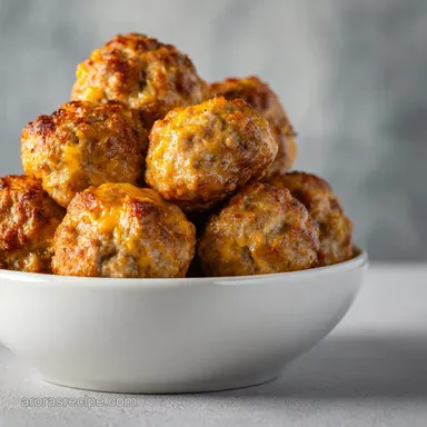 Sausage Balls Recipe: Easy Cheesy Appetizer Ready in 40 Mins Recipe Card