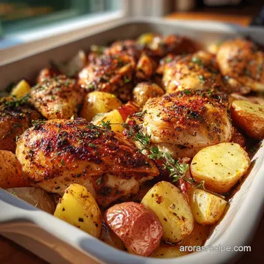 Chicken and Potatoes Oven-Roasted in 55 Minutes Recipe Card