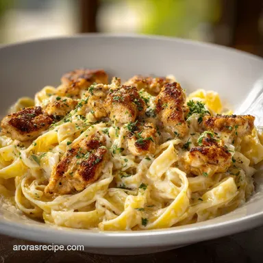 Chicken Fettuccine Alfredo in 35 Minutes Recipe Card