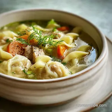 Traditional Chicken Noodle Dumpling Soup in 1h 5min
