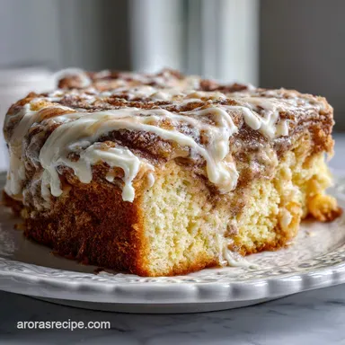 Cinnamon Roll Poke Cake for 15 Servings Recipe Card