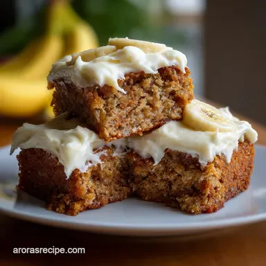 Banana Bars: Moist Recipe with Cream Cheese Frosting Recipe Card