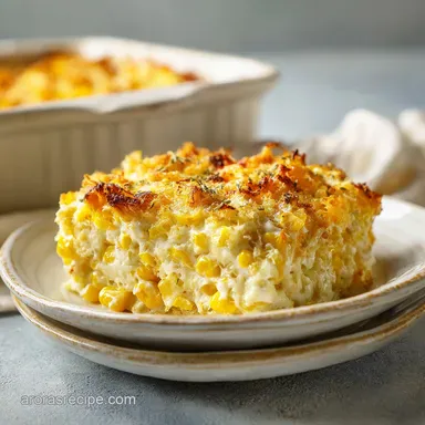 Creamed Corn Casserole Recipe for 10 Servings Recipe Card
