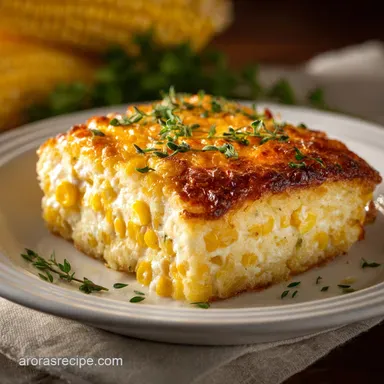 LightasAir Souffl&eacute;ed Corn and Cream Cheese Side Dish Bake Recipe Card
