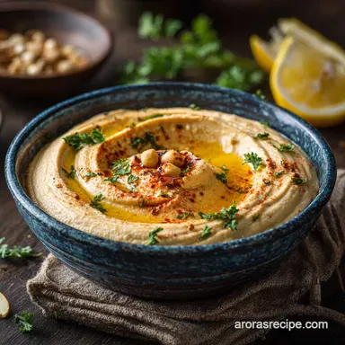 Super Creamy Garlic Hummus Without Tahini Easy 15Minute Recipe Recipe Card