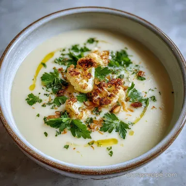 Super Creamy Cauliflower Soup with Roasted Garlic: Oven-Only Method