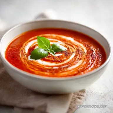 Creamy Tomato Basil Soup in 20 Minutes: Smooth and Silky Recipe Card