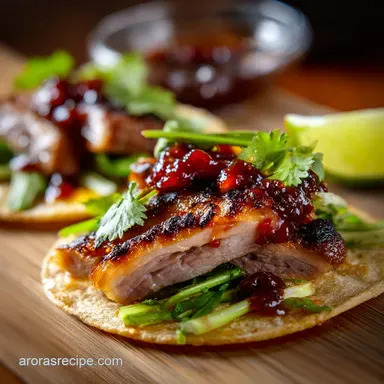 Duck Tacos Crispy Rendered Duck with Smoky CherryChipotle Glaze