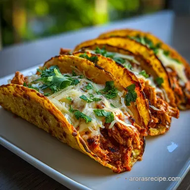 Crispy Cheesy Chicken Tinga Tacos Oven Baked Ready in 40 Minutes