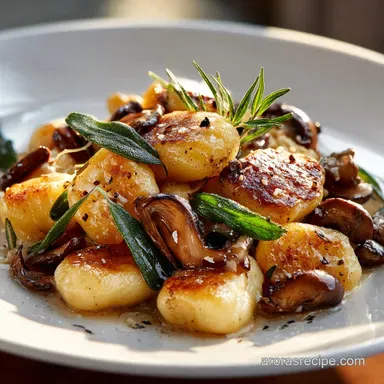 Gnocchi and Mushrooms: Crispy Seared Recipe with Brown Butter Sage Sauce