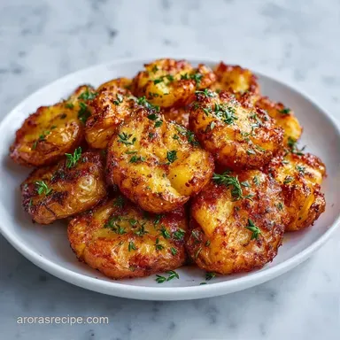 Crispy Smashed Red Potatoes with Garlic Recipe Card