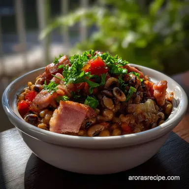 Crock Pot Hoppin John With Ham: Velvety Recipe Card
