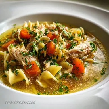 Satisfying Crockpot Chicken Noodle Soup for 6 Recipe Card