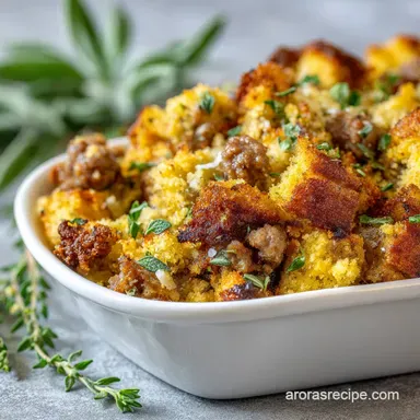 Cornbread Stuffing: Deep South Sage Sausage Recipe Recipe Card