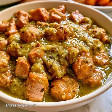 Dutch Oven Green Chili for 8 Servings Recipe Card