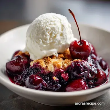 Cherry Cobbler Recipe for 8 Servings Baked Recipe Card