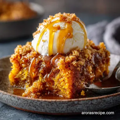 Foolproof Pumpkin Dump Cake Recipe with Crispy Yellow Cake Crust Recipe Card