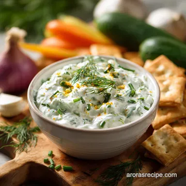 The Best Healthy Greek Yogurt Veggie Dip with Dill and Chives Recipe Card