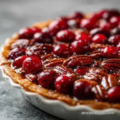 Festive Cranberry Pecan Pie: Buttery Crust & Tangy Cranberries Recipe Card