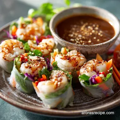 Foolproof Prawn Summer Rolls Recipe with Homemade Peanut Dipping Sauce Recipe Card