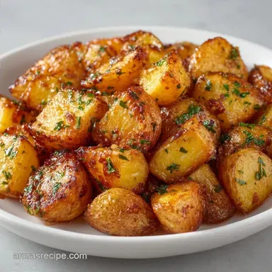 Garlic Herb Roasted Potatoes: Crispy