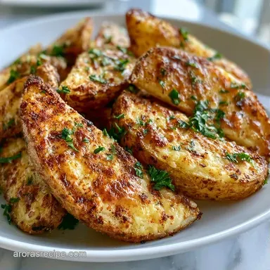 Garlic Parmesan Wedges: Crispy and Baked Recipe Card